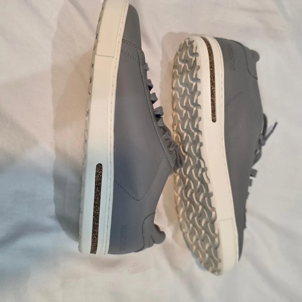 Birkenstock Bend Low Sneakers Mens Grey Leather Excellent Cork Midsole